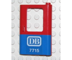 Door 1 x 4 x 5 Train Right with Blue Bottom Half and 'DB 7715' Pattern (Sticker) - Set 7715