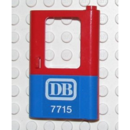Door 1 x 4 x 5 Train Right with Blue Bottom Half and 'DB 7715' Pattern (Sticker) - Set 7715