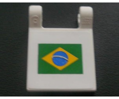 Flag 2 x 2 Square with Brazilian Flag Pattern (Sticker) - Set 8672