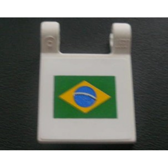 Flag 2 x 2 Square with Brazilian Flag Pattern (Sticker) - Set 8672