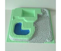 Baseplate, Raised 32 x 32 Three Level with Stone Ramp and Blue Pool Pattern