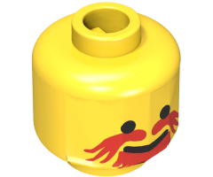 Minifigure, Head Moustache Red Goatee Pattern - Blocked Open Stud