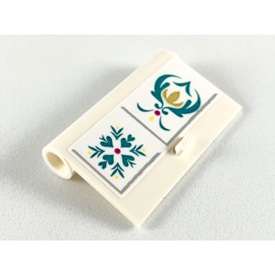 Door 1 x 3 x 4 Left - Open Between Top and Bottom Hinge with Ornate Arendelle Pattern (Sticker) - Set 41167
