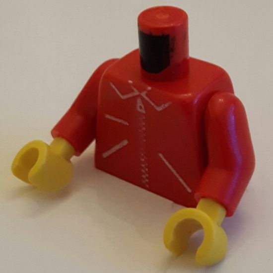 Torso Zipper Straight on Jacket Pattern / Red Arms / Yellow Hands