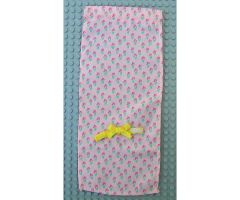 Scala Cloth Curtain with Yellow Bow and Red Flower Motif Pattern