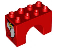 Duplo, Brick 2 x 4 x 2 Arch with Dog Paws and Bone Collar Pattern