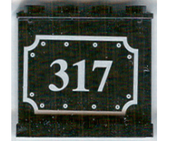 Panel 1 x 4 x 3 - Hollow Studs with Silver 317 Pattern (Sticker) - Set 10205