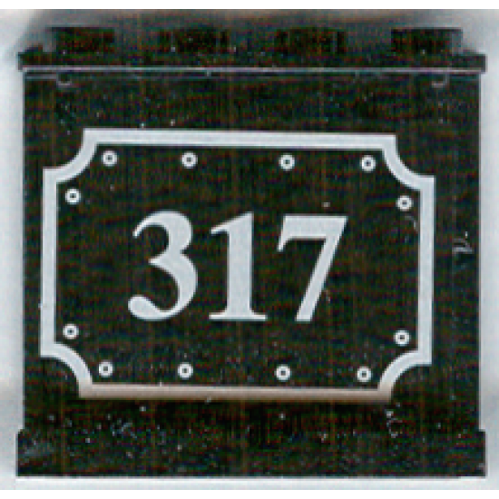 Panel 1 x 4 x 3 - Hollow Studs with Silver 317 Pattern (Sticker) - Set 10205