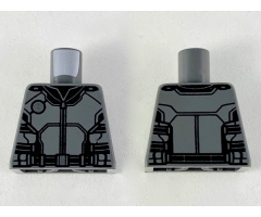 Torso Armor with Black Panel Lines, Silver Circle and Highlights Pattern