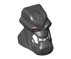 Minifigure, Head, Modified Bionicle Piraka Reidak with Eyes and Teeth Pattern