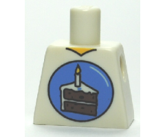 Torso V-Neck with Birthday Cake Slice in Blue Circle Pattern