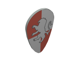 Minifigure, Shield Ovoid with HP Gryffindor Pattern (Golden Lion)