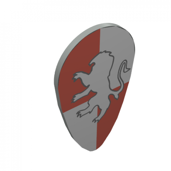 Minifigure, Shield Ovoid with HP Gryffindor Pattern (Golden Lion)