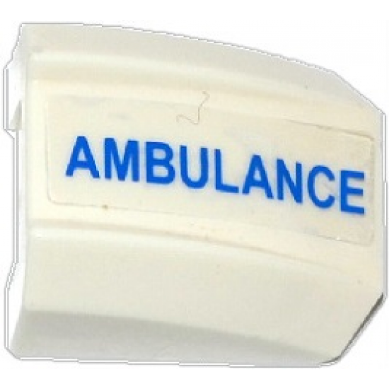 Slope, Curved 2 x 2 Lip with Blue 'AMBULANCE' Pattern Model Left Side (Sticker) - Set 60086