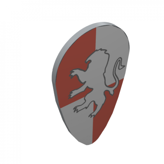 Minifigure, Shield Ovoid with HP Gryffindor Pattern (Golden Lion)