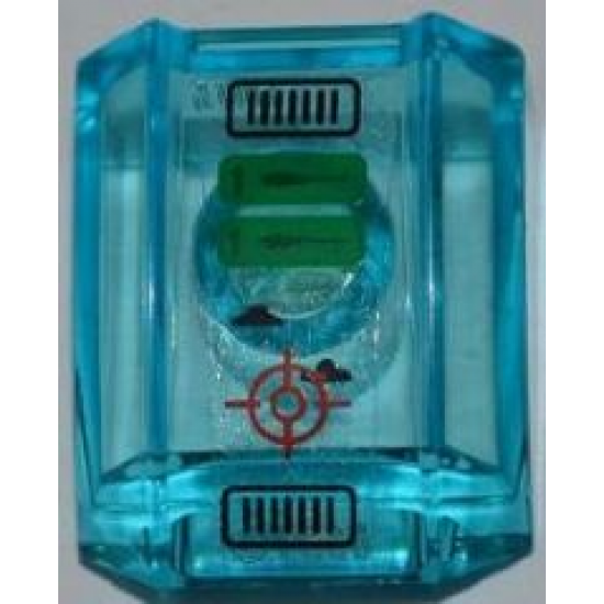 Slope, Curved 2 x 2 Lip with Grilles and Target Pattern (Sticker) - Set 7050