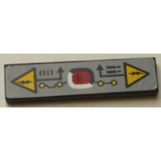 Tile 1 x 4 with Circuit Board Pattern Model Right Side (Sticker) - Sets 8482 / 8483