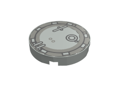 Tile, Round 2 x 2 with Hatch Round Pattern