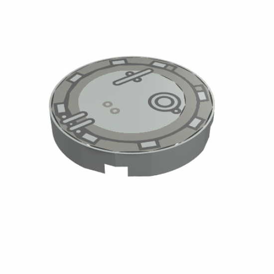 Tile, Round 2 x 2 with Hatch Round Pattern