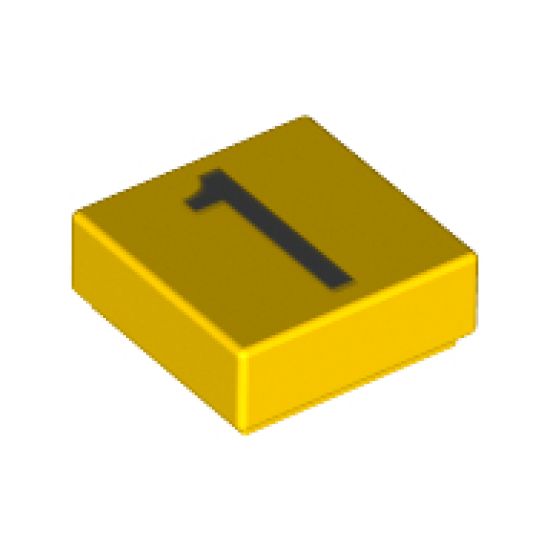 Tile 1 x 1 with Silver Number 1 Pattern