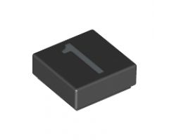 Tile 1 x 1 with Silver Number 1 Pattern