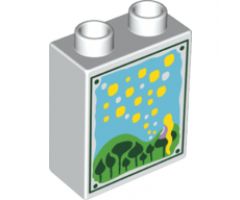 Duplo, Brick 1 x 2 x 2 with Flowers and Pollen Painting Pattern