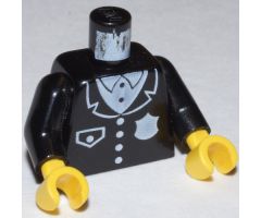 Torso Police Suit with White Badge and Pocket Pattern / Black Arms / Yellow Hands