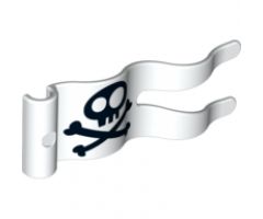 Duplo Flag Wavy 2 x 5 with Skull and Crossbones Pattern