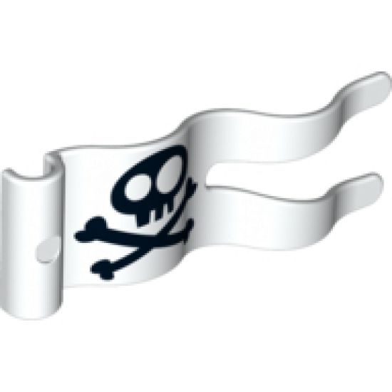 Duplo Flag Wavy 2 x 5 with Skull and Crossbones Pattern