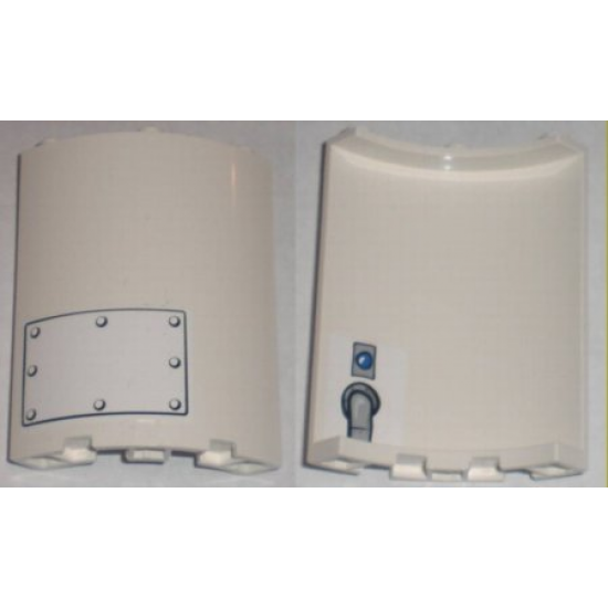 Cylinder Quarter 4 x 4 x 6 with Metal Plate Outside and Pipe with Button Inside Pattern (Stickers) - Set 3831