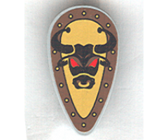 Minifigure, Shield Ovoid with Bull Head Black on Yellow Pattern (Sticker) - Set 10176