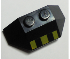 Wedge 2 x 4 Triple with Yellow and Black Stripes Pattern (Sticker) - Set 7713