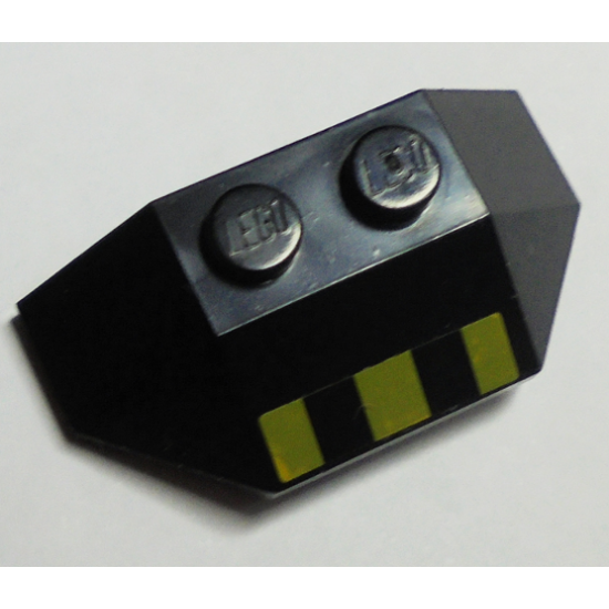 Wedge 2 x 4 Triple with Yellow and Black Stripes Pattern (Sticker) - Set 7713