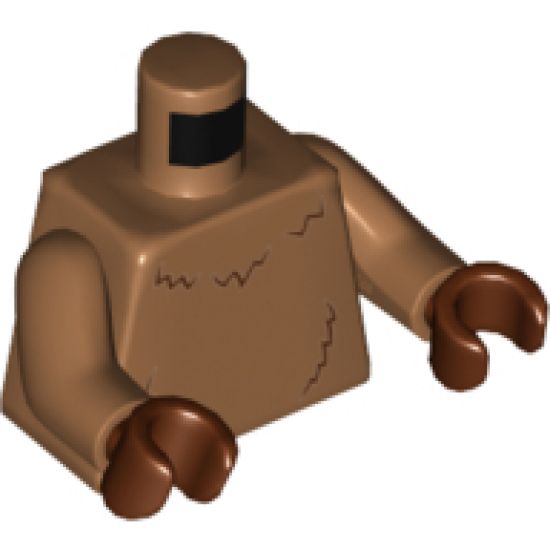 Torso with Reddish Brown Fur Lines Pattern / Medium Nougat Arms / Reddish Brown Hands