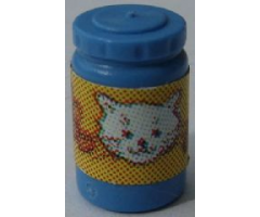 Scala Accessories Jar Jam / Jelly, Yellow Label with White Cat Face Pattern (Sticker) - Set 3110