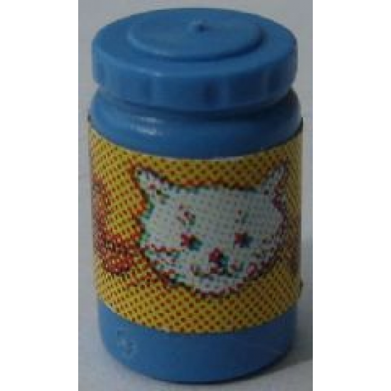 Scala Accessories Jar Jam / Jelly, Yellow Label with White Cat Face Pattern (Sticker) - Set 3110