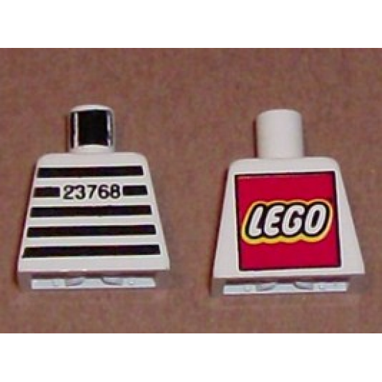 Torso Jail Stripes with Number 23768 Pattern - LEGO Logo on Back