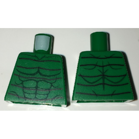 Torso Spider-Man Bare Chest with Muscles and Black Lines Front and Back Pattern (Scorpion)
