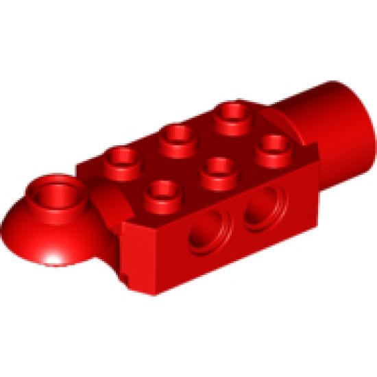 Technic, Brick Modified 2 x 3 with Pin Holes, Rotation Joint Ball Half (Horizontal Top), Rotation Joint Socket