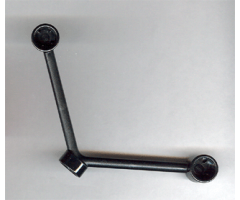 Duplo Support, Stud Receptacle center with 2 Bars angled, Stud Receptacle Ends