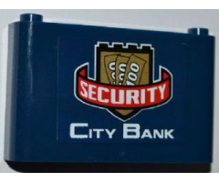 Windscreen 1 x 6 x 3 with 3 '100' Banknotes on Metallic Gold Shield, 'SECURITY' and 'CITY BANK' Pattern (Sticker) - Set 3661