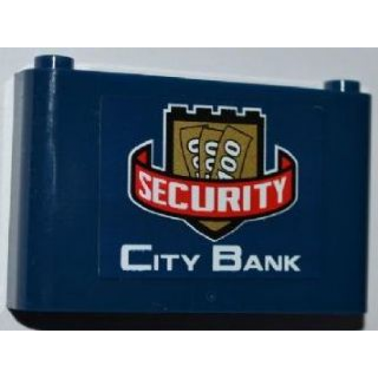 Windscreen 1 x 6 x 3 with 3 '100' Banknotes on Metallic Gold Shield, 'SECURITY' and 'CITY BANK' Pattern (Sticker) - Set 3661