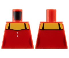 Torso Female Top with 2 White Buttons and Black Straps Pattern