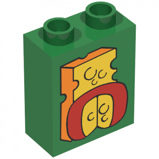 Duplo, Brick 1 x 2 x 2 with Two Cheese Pattern