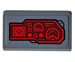 Slope 30 1 x 2 x 2/3 with Red Control Panel, Sight and Radar Pattern Model Right Side (Sticker) - Set 76159