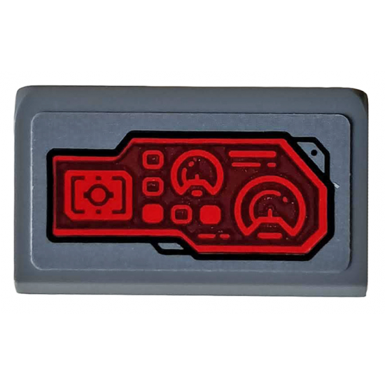 Slope 30 1 x 2 x 2/3 with Red Control Panel, Sight and Radar Pattern Model Right Side (Sticker) - Set 76159