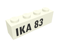Brick 1 x 4 with Black 'IKA 83' Pattern