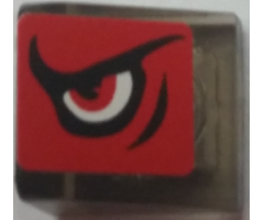 Slope 30 1 x 1 x 2/3 with Angry Red Eye Pattern Model Left Side (Sticker) - Set 8182