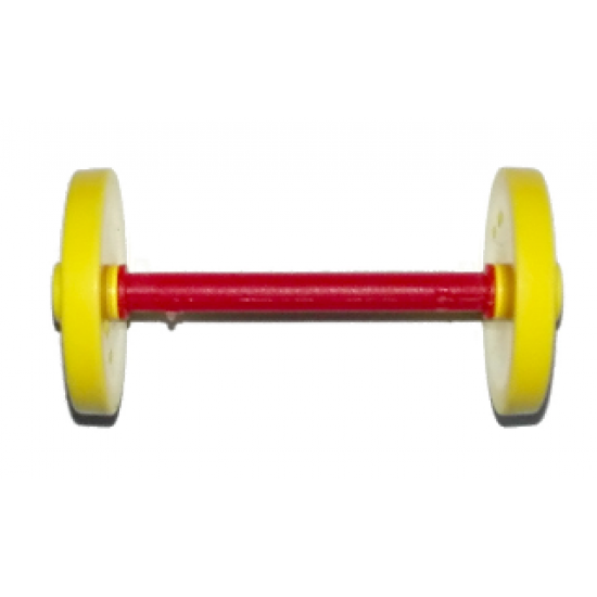 Wheel Fabuland Pair Large with Center Stud fixed on Axle