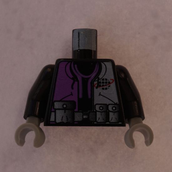 Torso Alpha Team Logo, Purple Shirt and 3 Pockets on Belt Pattern / Black Arms / Light Gray Hands